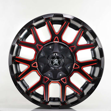 EMR-1234-03 12.0x20" -6x114.3 ET-44 66.1 Matt Black+Milling+Red Jant (4 Adet)
